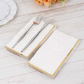 50 - Pack Paper Dinner Napkins White with Gold Foil Edge 2 Ply - Stylish Disposable Napkins for Parties - Bell Racket Store