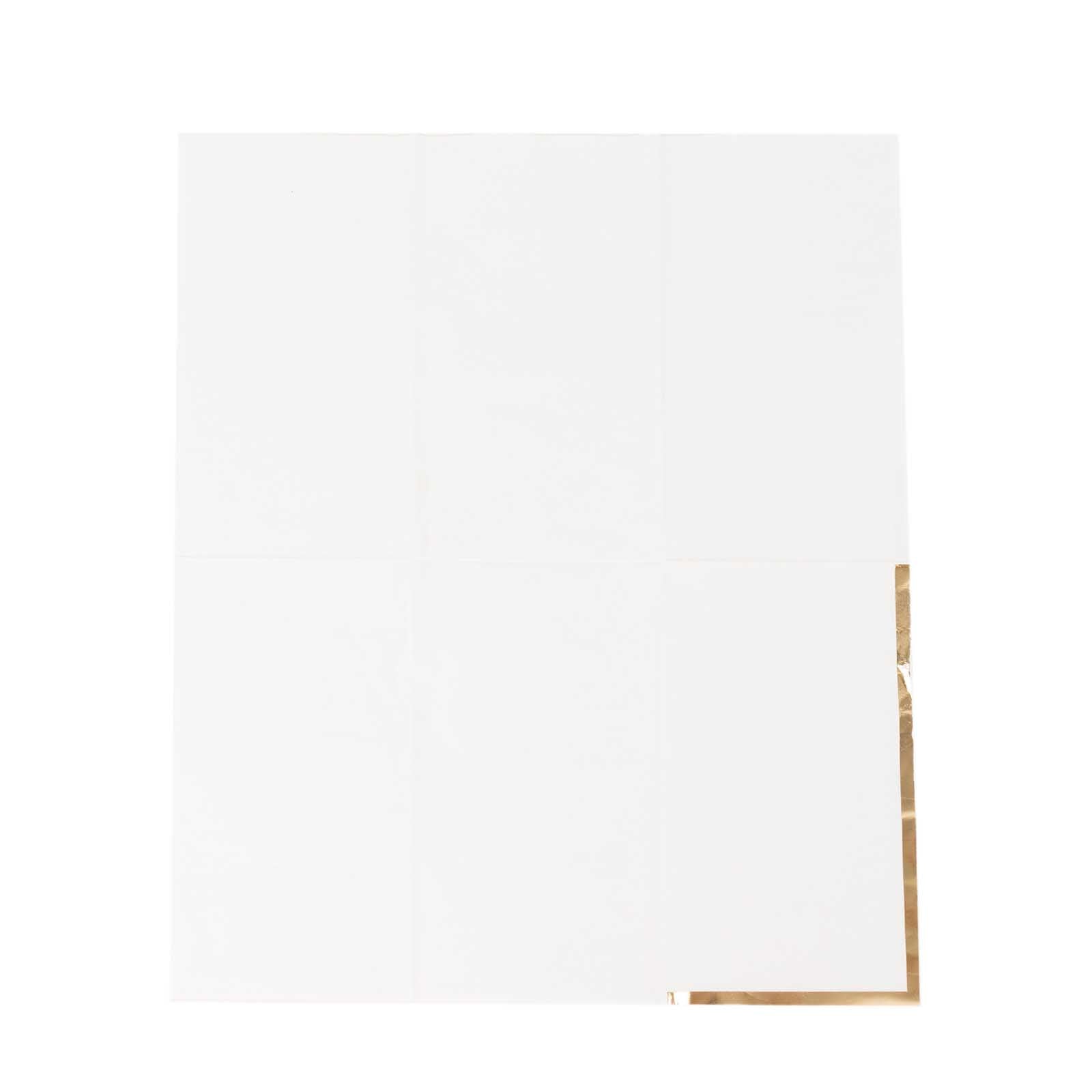 50 - Pack Paper Dinner Napkins White with Gold Foil Edge 2 Ply - Stylish Disposable Napkins for Parties - Bell Racket Store