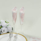 50 - Pack Paper Dinner Napkins White with Pink Damask Floral Pattern 2 - Ply - Stylish Disposable Napkins for Parties - Bell Racket Store