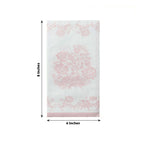 50 - Pack Paper Dinner Napkins White with Pink Damask Floral Pattern 2 - Ply - Stylish Disposable Napkins for Parties - Bell Racket Store