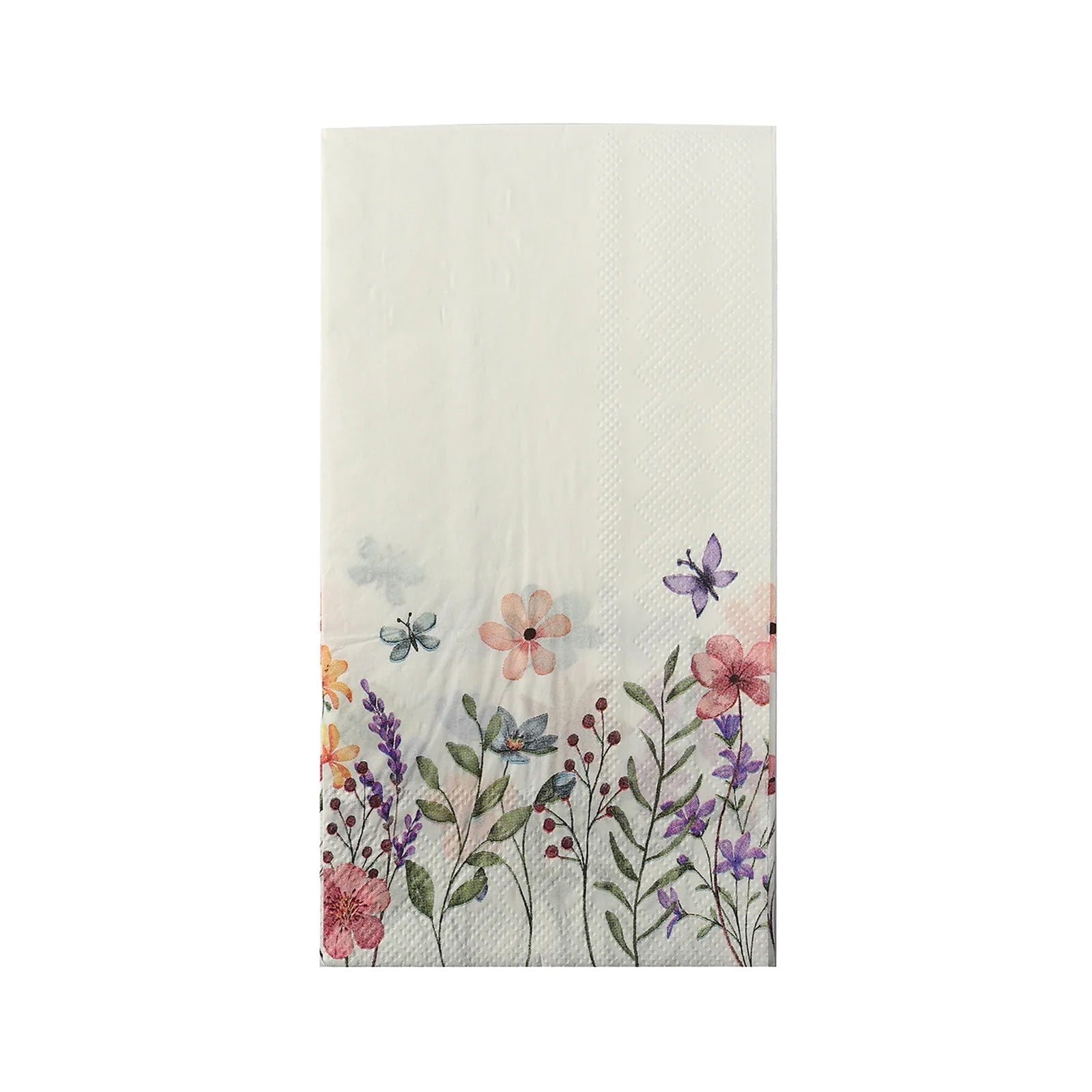 50 - Pack Paper Dinner Napkins Wildflower Butterfly Design 2 Ply - Soft Disposable Napkins for Parties 8"x4" - Bell Racket Store