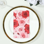 50 - Pack Paper Dinner Napkins with Rose Floral Print Red/Pink 2 Ply - Stylish Boho Napkins for Events - Bell Racket Store