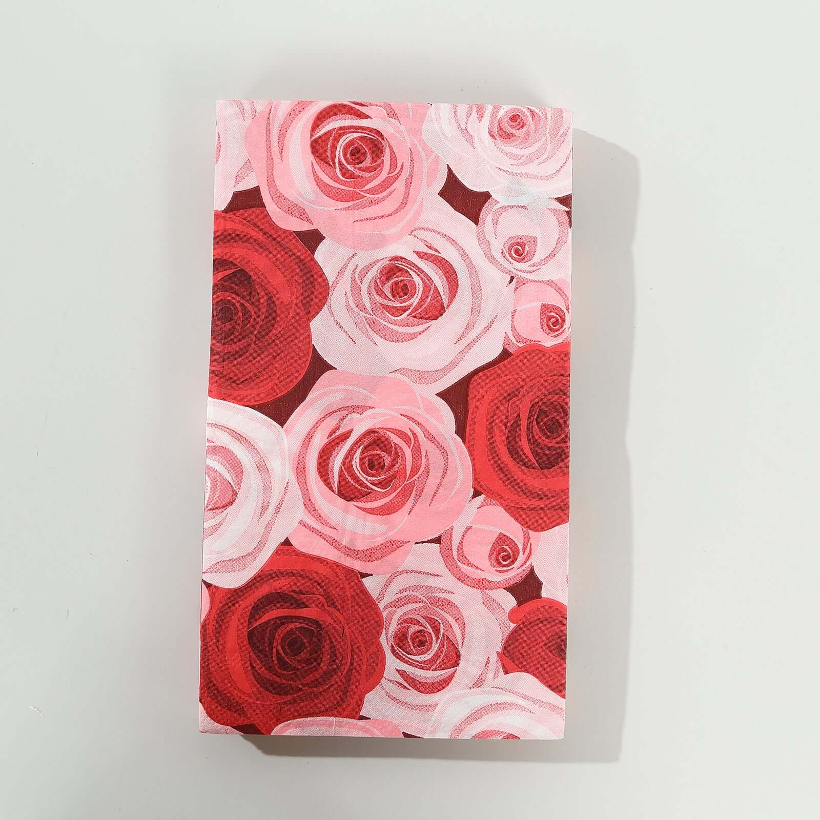 50 - Pack Paper Dinner Napkins with Rose Floral Print Red/Pink 2 Ply - Stylish Boho Napkins for Events - Bell Racket Store