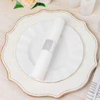 50 - Pack Paper Napkin Rings Silver Glitter - Stylish Disposable Napkin Holders 1.5" - Bell Racket Store