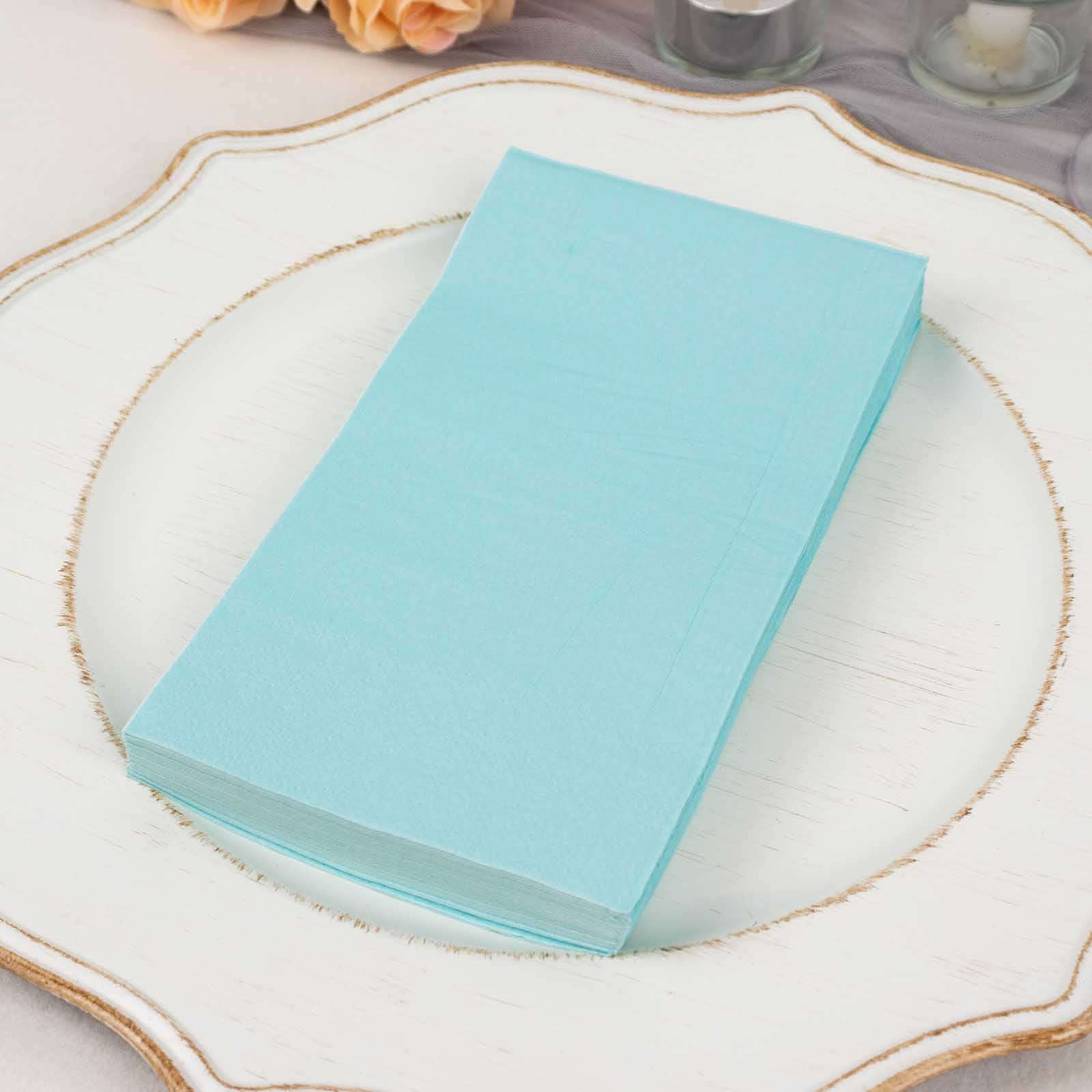 50 - Pack Paper Napkins Baby Blue - Soft Disposable 2 - Ply Dinner Napkins for Weddings - Bell Racket Store