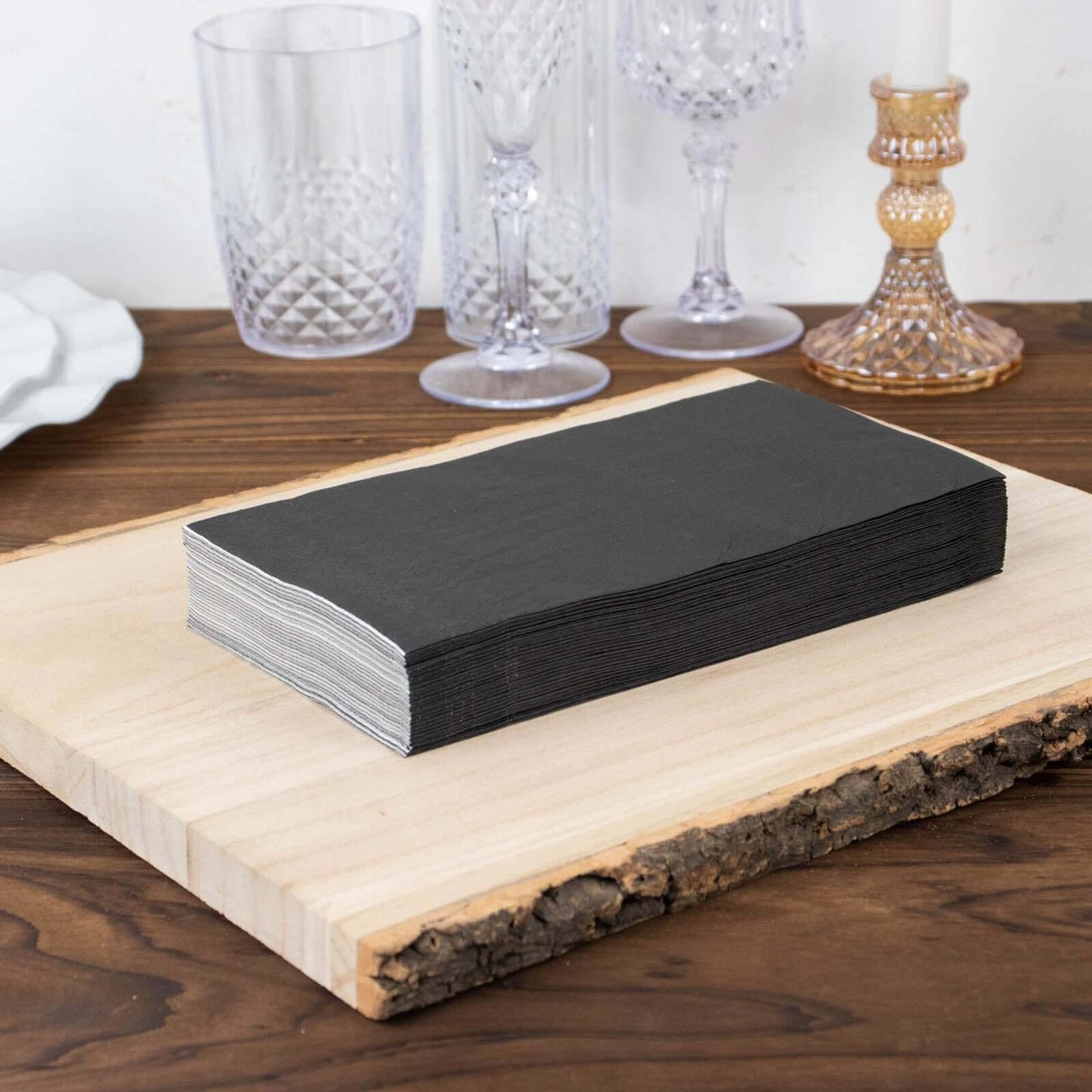 50 - Pack Paper Napkins Black - Soft Disposable 2 - Ply Dinner Napkins for Weddings - Bell Racket Store