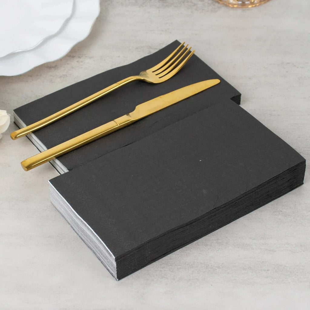 50 - Pack Paper Napkins Black - Soft Disposable 2 - Ply Dinner Napkins for Weddings - Bell Racket Store