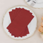 50 - Pack Paper Napkins Burgundy - Soft Disposable 2 - Ply Dinner Napkins for Weddings - Bell Racket Store