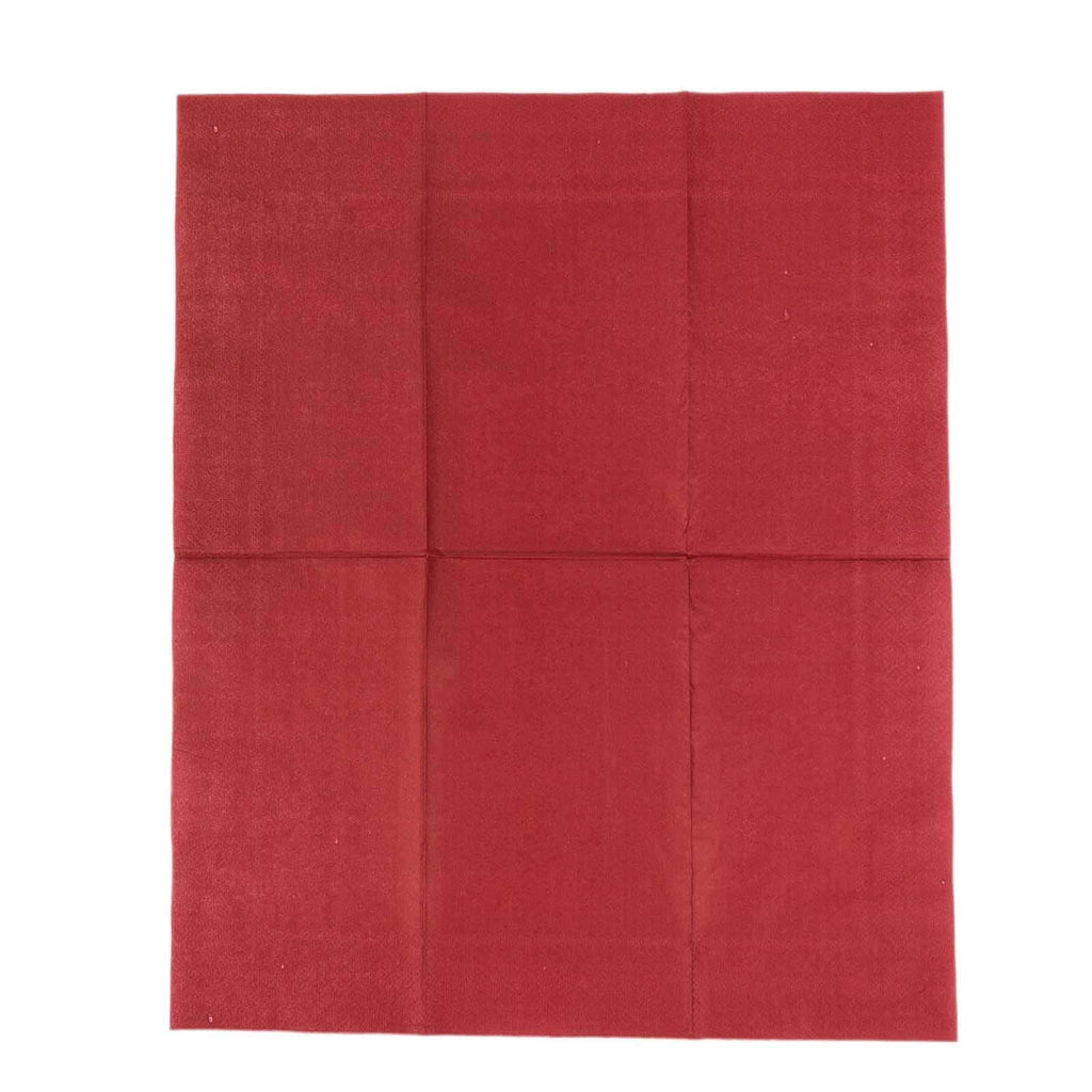 50 - Pack Paper Napkins Burgundy - Soft Disposable 2 - Ply Dinner Napkins for Weddings - Bell Racket Store