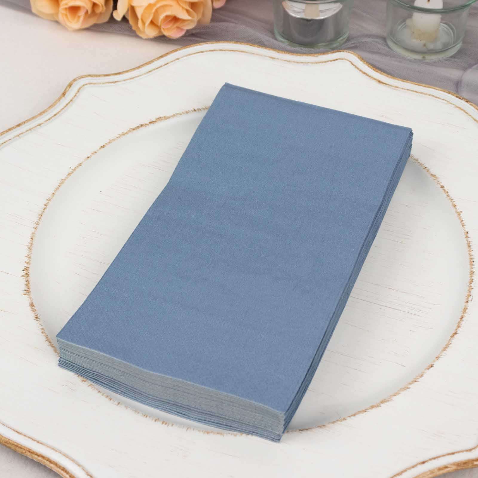 50 - Pack Paper Napkins Dusty Blue - Soft Disposable 2 - Ply Dinner Napkins for Weddings - Bell Racket Store