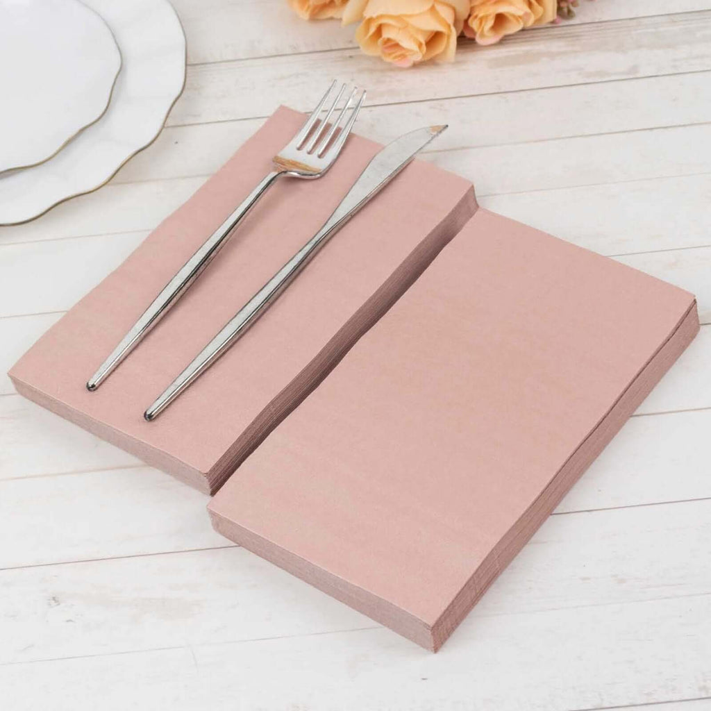 50 - Pack Paper Napkins Dusty Rose - Soft Disposable 2 - Ply Dinner Napkins for Weddings - Bell Racket Store