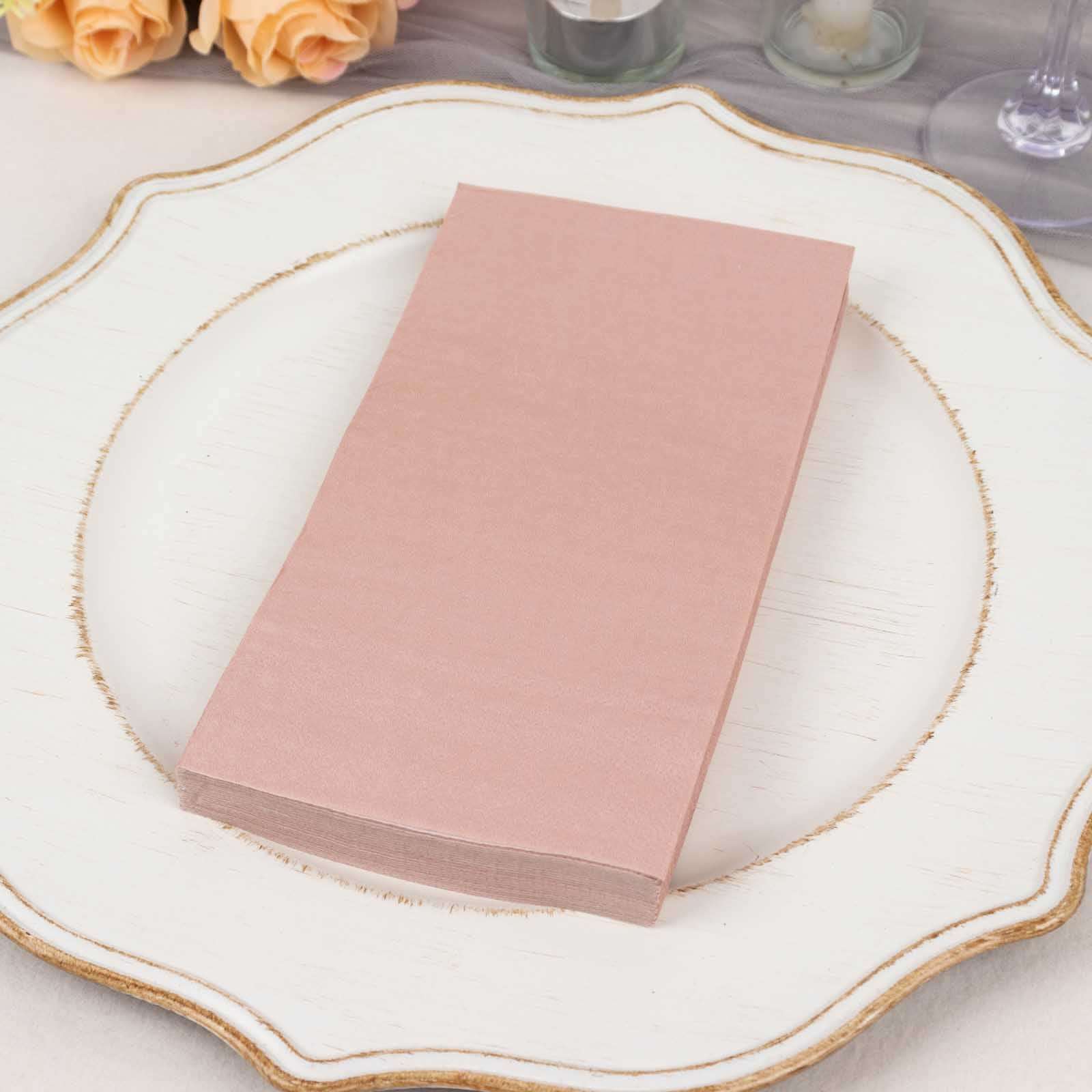 50 - Pack Paper Napkins Dusty Rose - Soft Disposable 2 - Ply Dinner Napkins for Weddings - Bell Racket Store