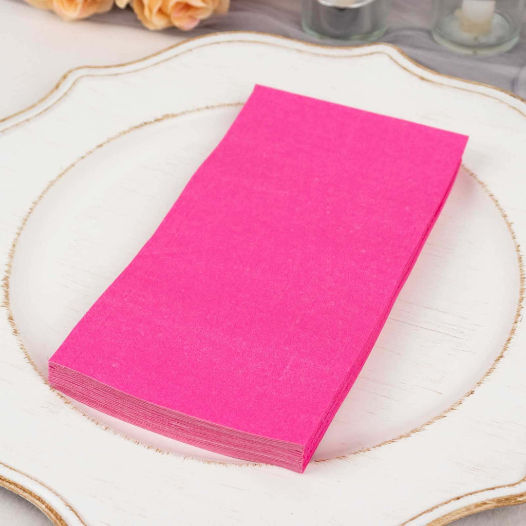 50 - Pack Paper Napkins Fuchsia - Soft Disposable 2 - Ply Dinner Napkins for Weddings - Bell Racket Store