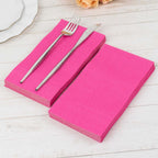 50 - Pack Paper Napkins Fuchsia - Soft Disposable 2 - Ply Dinner Napkins for Weddings - Bell Racket Store