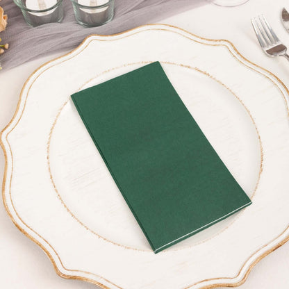 50 - Pack Paper Napkins Hunter Emerald Green - Soft Disposable 2 - Ply Dinner Napkins for Weddings - Bell Racket Store