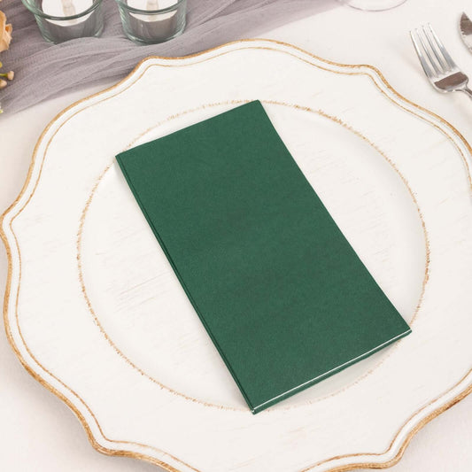 50 - Pack Paper Napkins Hunter Emerald Green - Soft Disposable 2 - Ply Dinner Napkins for Weddings - Bell Racket Store