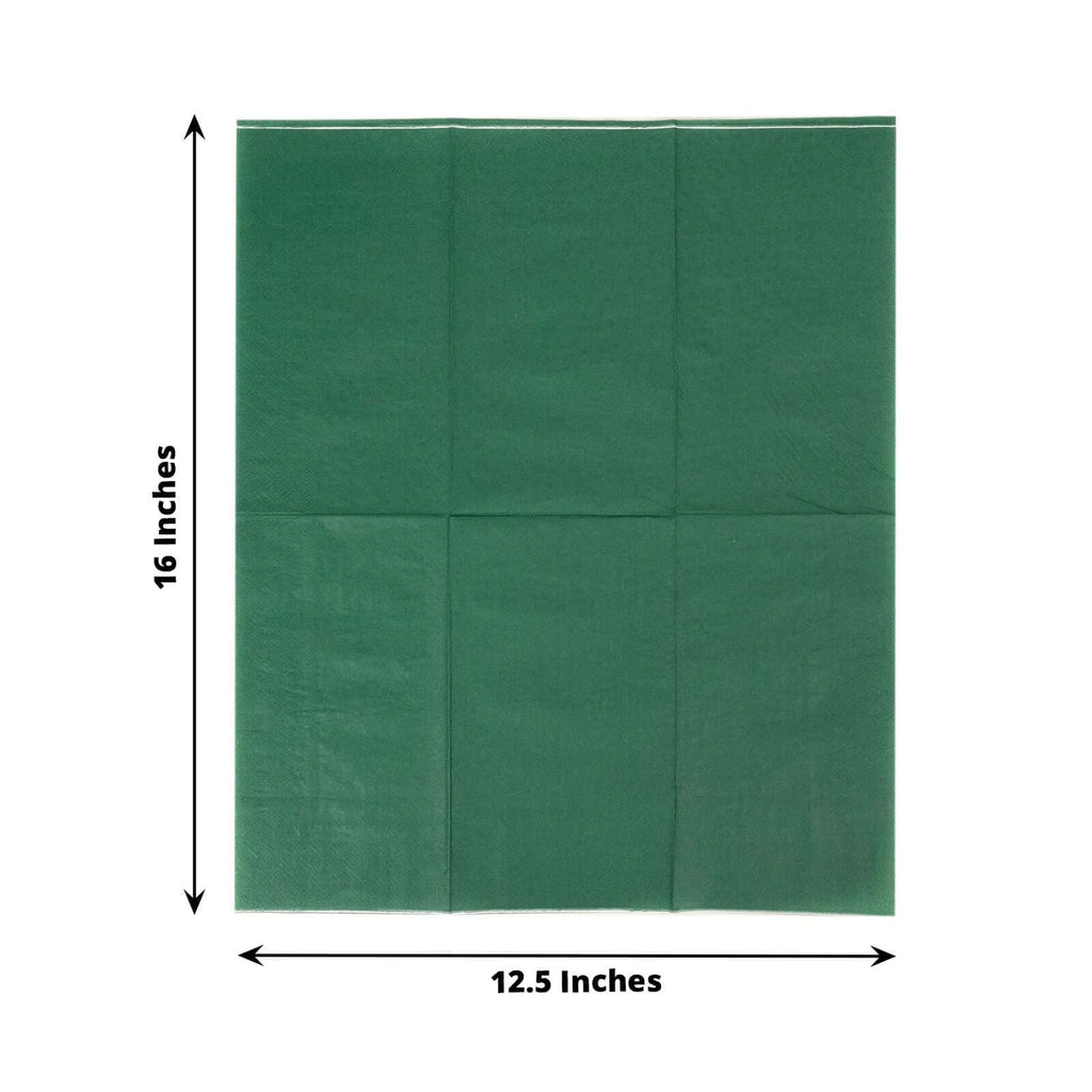 50 - Pack Paper Napkins Hunter Emerald Green - Soft Disposable 2 - Ply Dinner Napkins for Weddings - Bell Racket Store