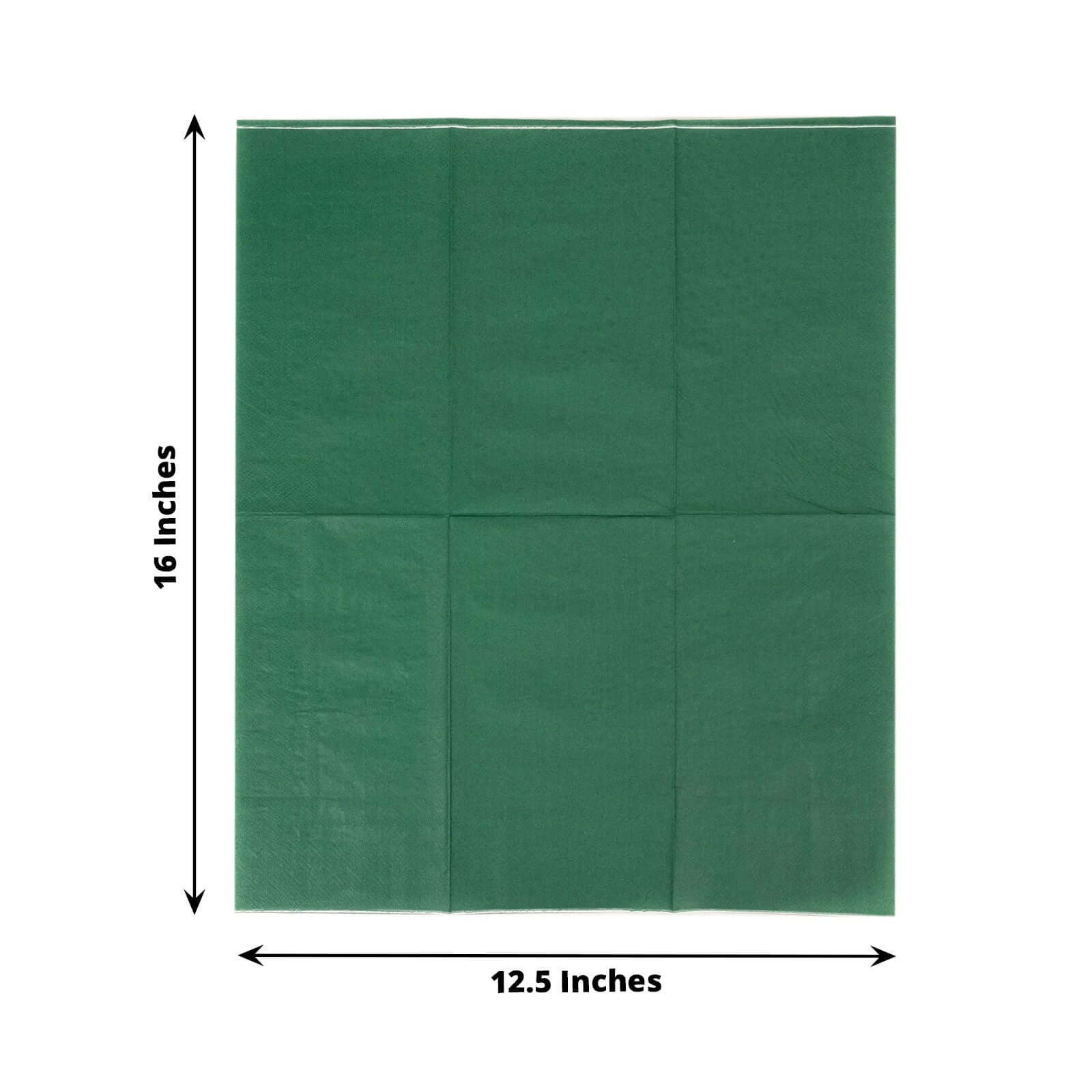 50 - Pack Paper Napkins Hunter Emerald Green - Soft Disposable 2 - Ply Dinner Napkins for Weddings - Bell Racket Store
