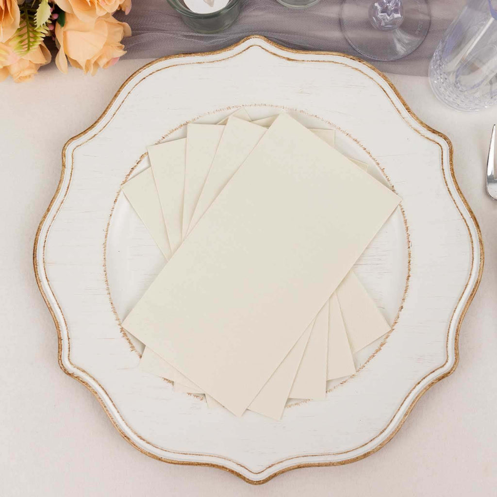 50 - Pack Paper Napkins Ivory - Soft Disposable 2 - Ply Dinner Napkins for Weddings - Bell Racket Store