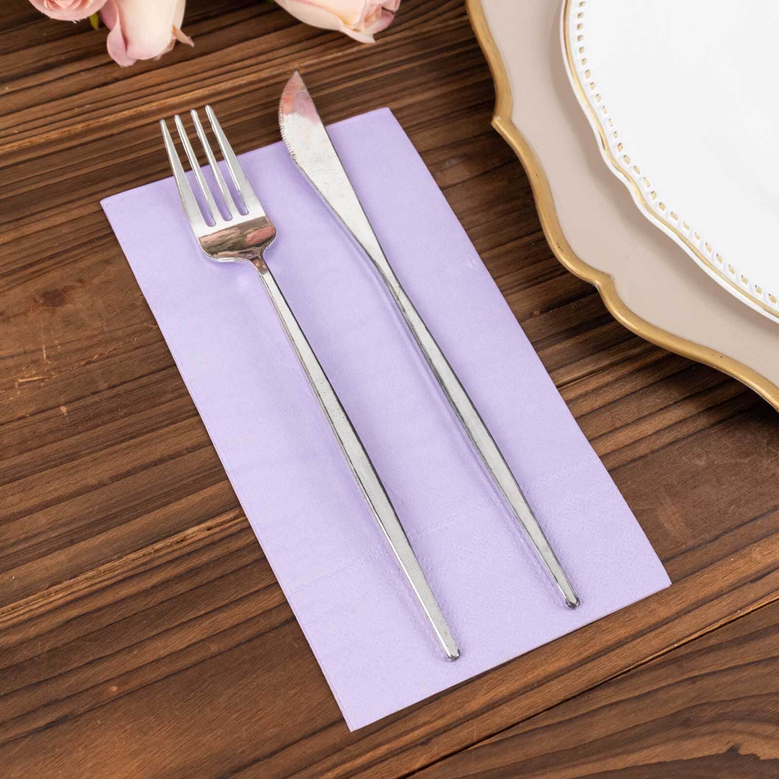 50 - Pack Paper Napkins Lavender Lilac - Soft Disposable 2 - Ply Dinner Napkins for Weddings - Bell Racket Store