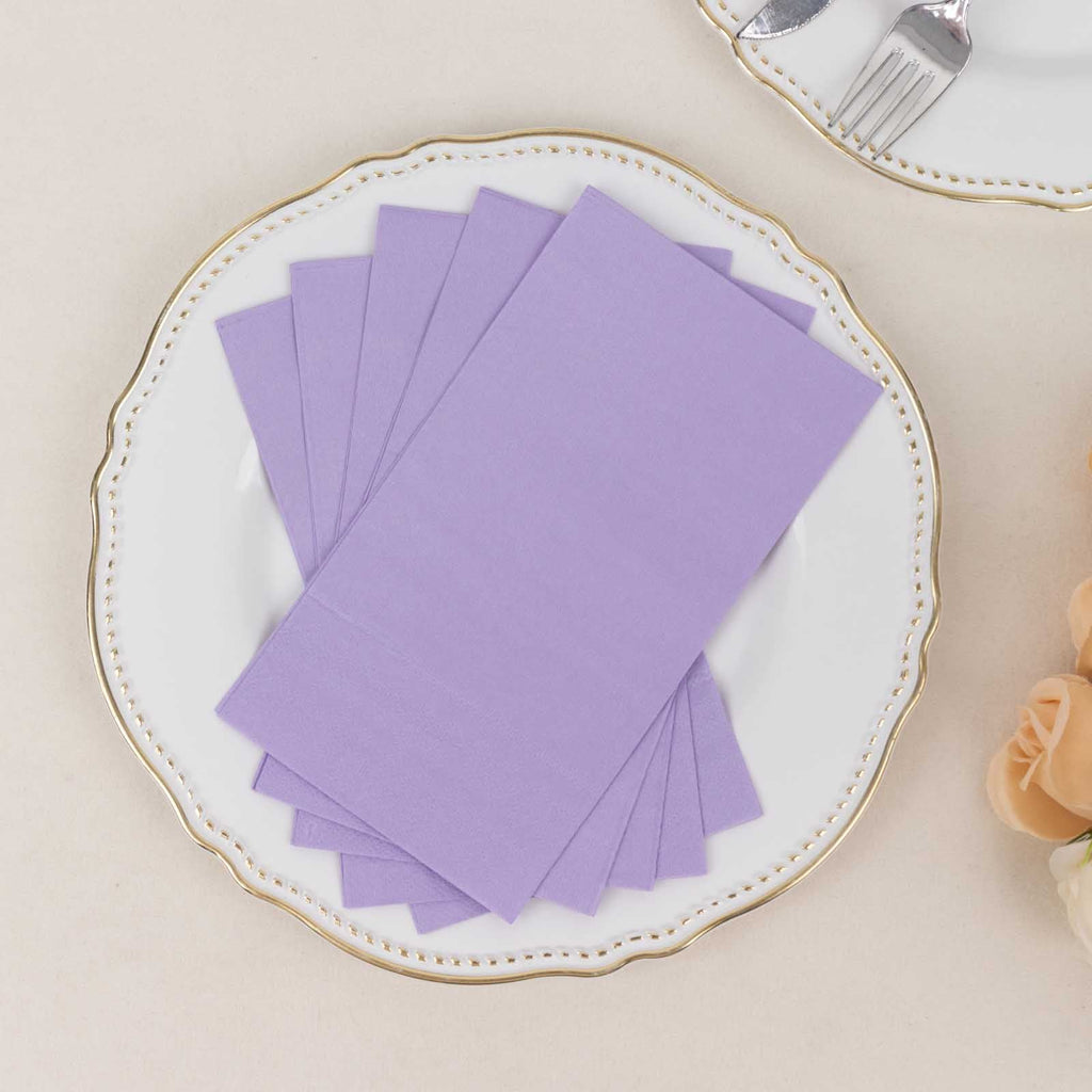 50 - Pack Paper Napkins Lavender Lilac - Soft Disposable 2 - Ply Dinner Napkins for Weddings - Bell Racket Store