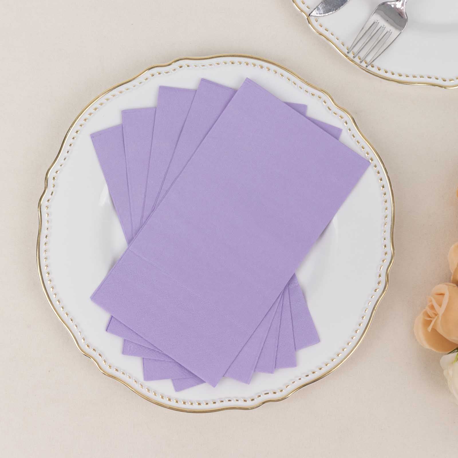 50 - Pack Paper Napkins Lavender Lilac - Soft Disposable 2 - Ply Dinner Napkins for Weddings - Bell Racket Store