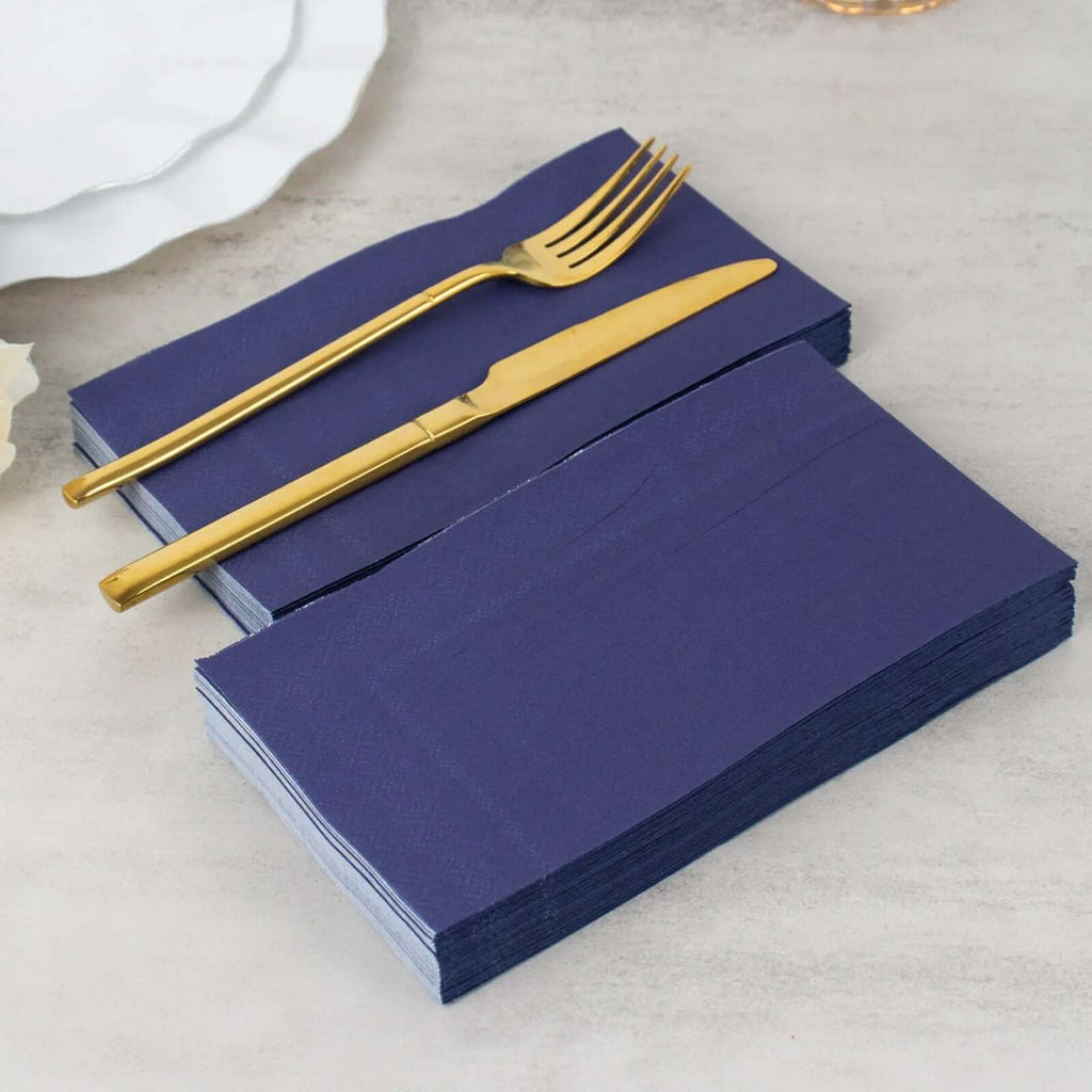 50 - Pack Paper Napkins Navy Blue - Soft Disposable 2 - Ply Dinner Napkins for Weddings - Bell Racket Store