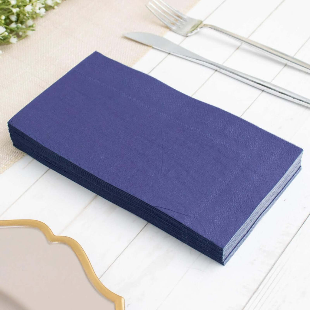 50 - Pack Paper Napkins Navy Blue - Soft Disposable 2 - Ply Dinner Napkins for Weddings - Bell Racket Store