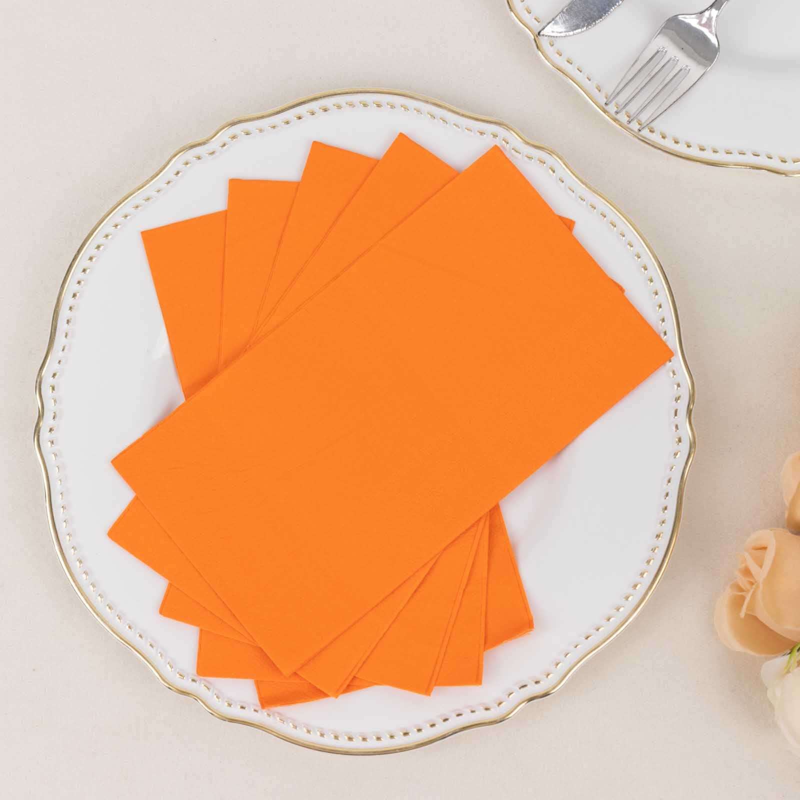 50 - Pack Paper Napkins Orange - Soft Disposable 2 - Ply Dinner Napkins for Weddings - Bell Racket Store