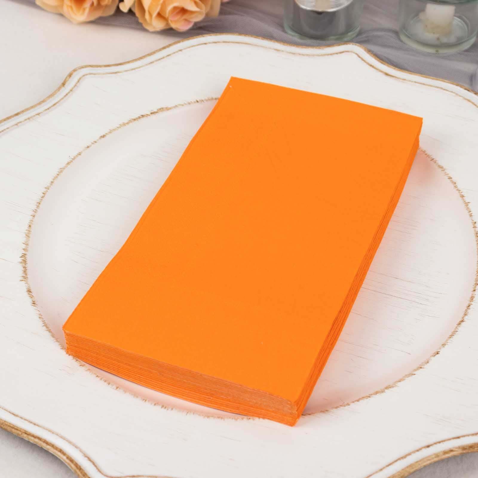 50 - Pack Paper Napkins Orange - Soft Disposable 2 - Ply Dinner Napkins for Weddings - Bell Racket Store