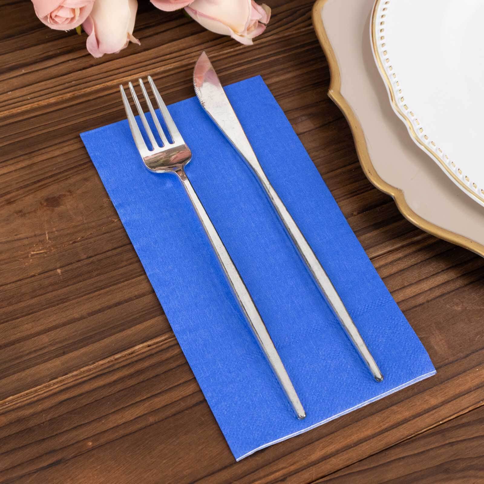 50 - Pack Paper Napkins Royal Blue - Soft Disposable 2 - Ply Dinner Napkins for Weddings - Bell Racket Store