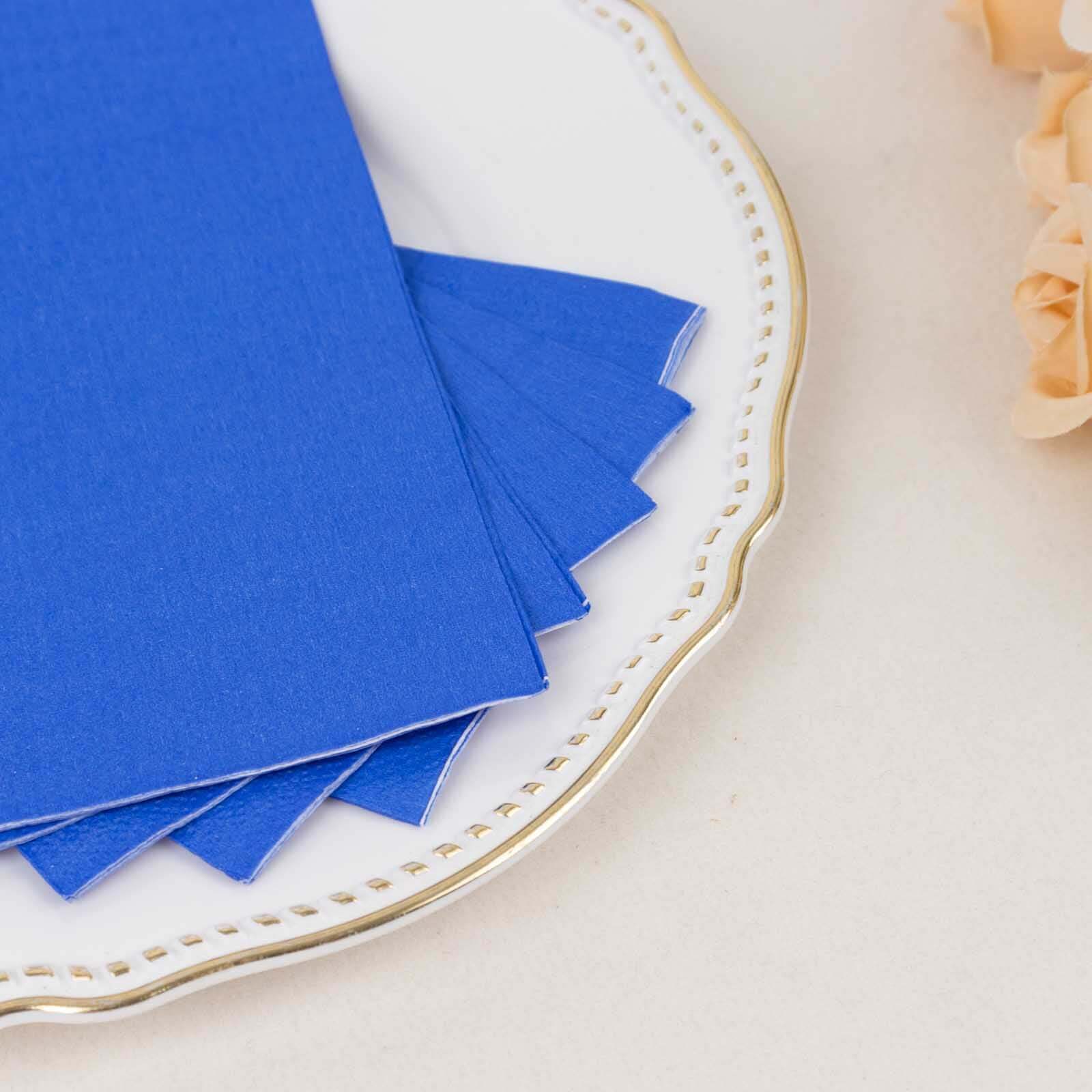 50 - Pack Paper Napkins Royal Blue - Soft Disposable 2 - Ply Dinner Napkins for Weddings - Bell Racket Store