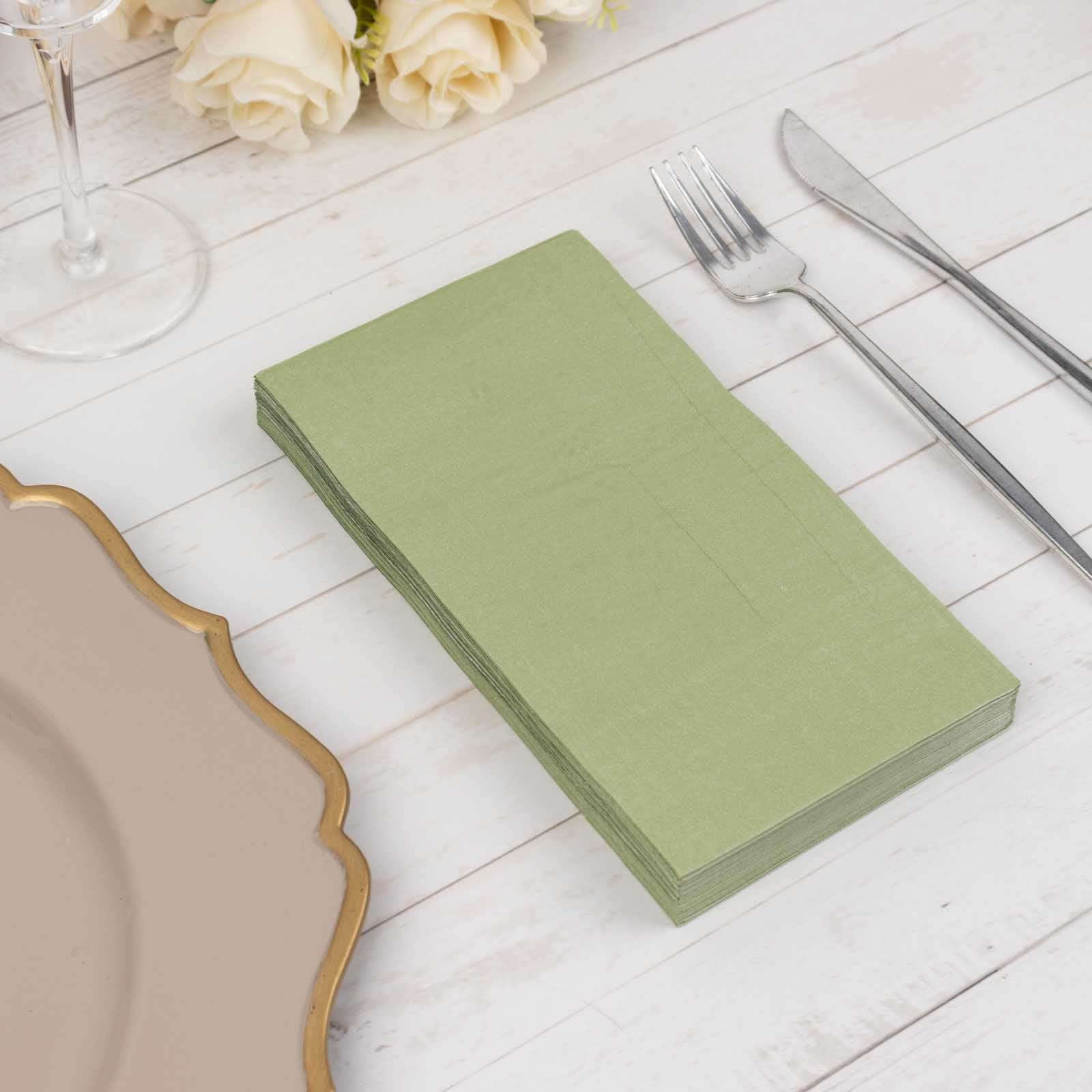50 - Pack Paper Napkins Sage Green - Soft Disposable 2 - Ply Dinner Napkins for Weddings - Bell Racket Store