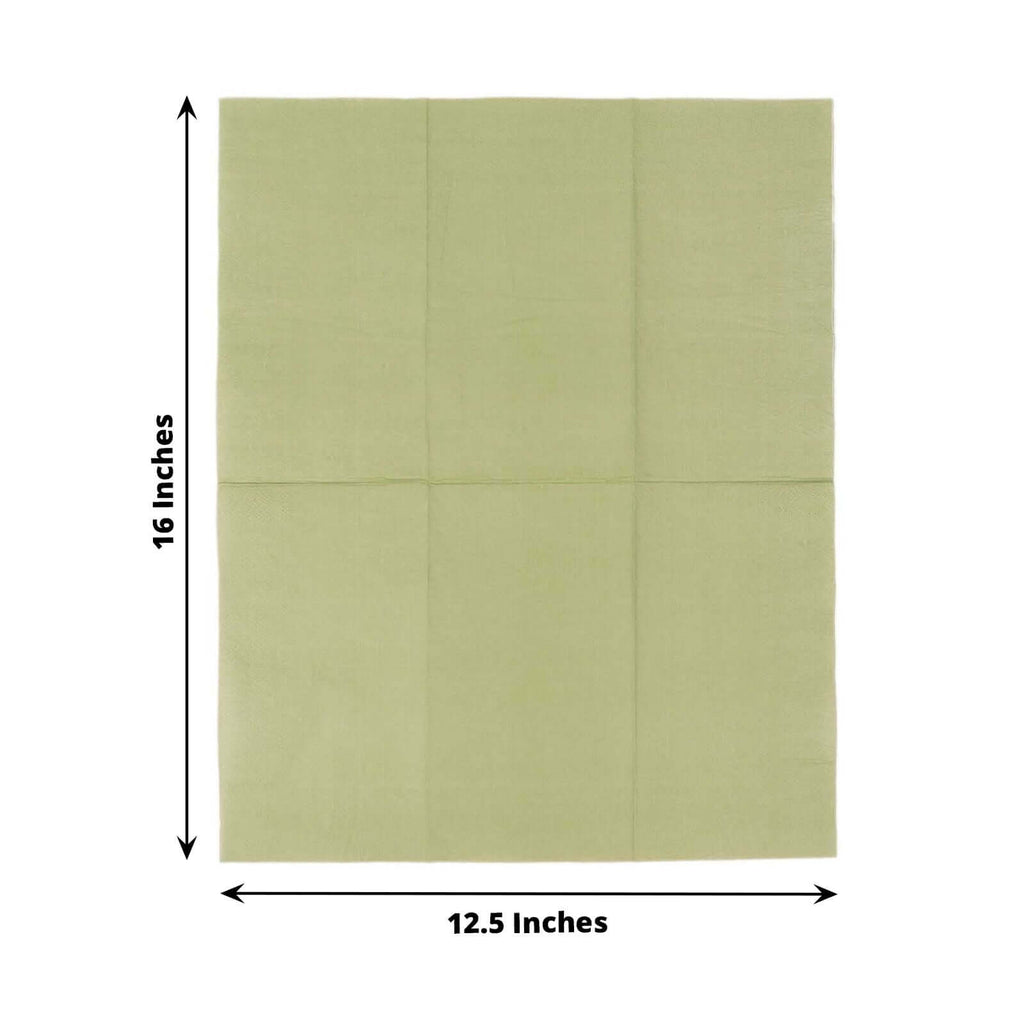 50 - Pack Paper Napkins Sage Green - Soft Disposable 2 - Ply Dinner Napkins for Weddings - Bell Racket Store