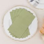 50 - Pack Paper Napkins Sage Green - Soft Disposable 2 - Ply Dinner Napkins for Weddings - Bell Racket Store