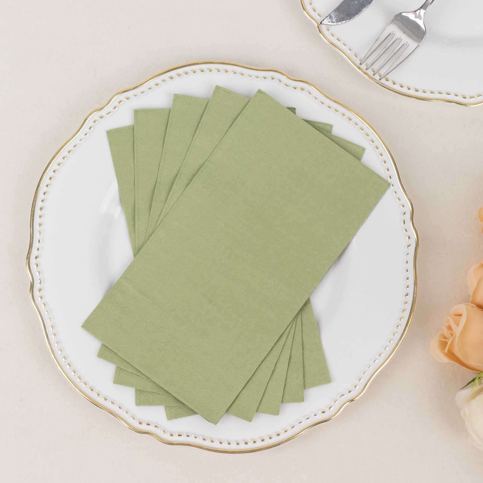 50 - Pack Paper Napkins Sage Green - Soft Disposable 2 - Ply Dinner Napkins for Weddings - Bell Racket Store