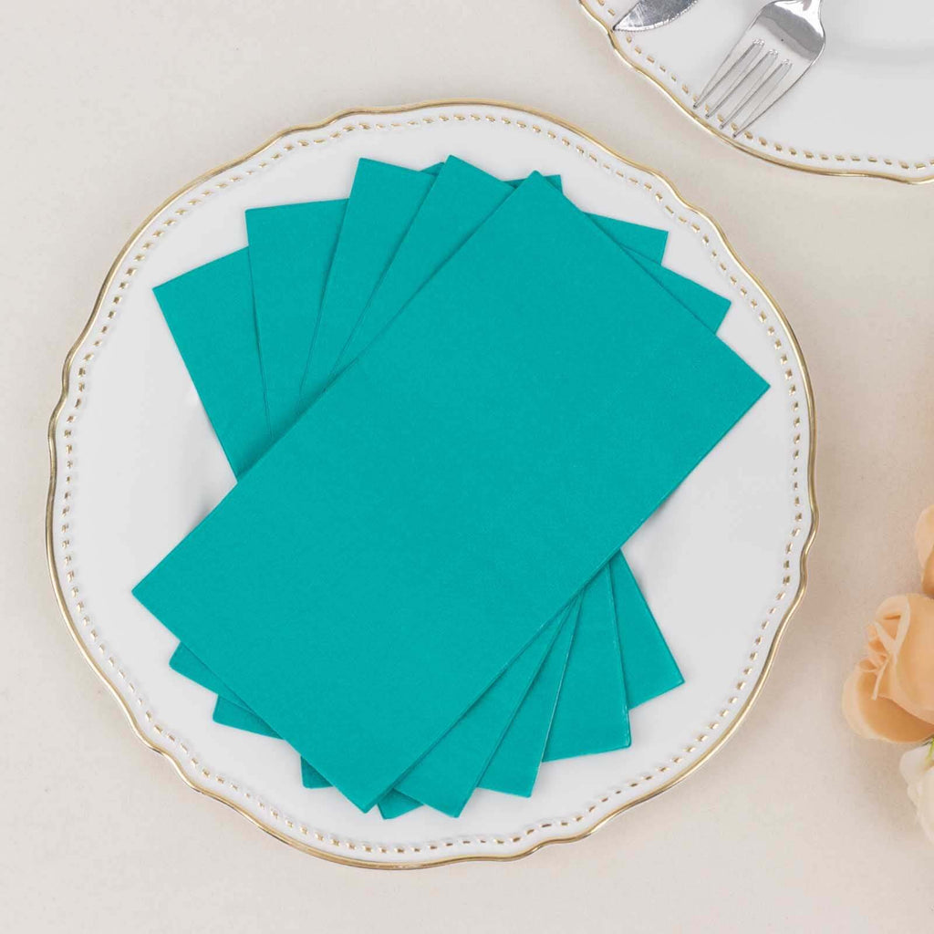 50 - Pack Paper Napkins Turquoise - Soft Disposable 2 - Ply Dinner Napkins for Weddings - Bell Racket Store