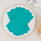50 - Pack Paper Napkins Turquoise - Soft Disposable 2 - Ply Dinner Napkins for Weddings - Bell Racket Store
