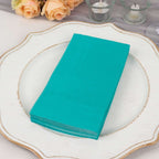 50 - Pack Paper Napkins Turquoise - Soft Disposable 2 - Ply Dinner Napkins for Weddings - Bell Racket Store