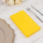 50 - Pack Paper Napkins Yellow - Soft Disposable 2 - Ply Dinner Napkins for Weddings - Bell Racket Store