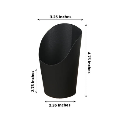 50 - Pack Paper Popcorn Box Snack Cups Cone Design Black - Great for Appetizers 14oz - Bell Racket Store