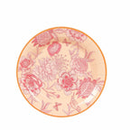 50 - Pack Paper Round Dessert and Dinner Plates in Dusty Rose Spring Floral Print with Gold Rim for Table Decor 7", 9" - Bell Racket Store