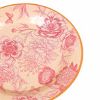 50 - Pack Paper Round Dessert and Dinner Plates in Dusty Rose Spring Floral Print with Gold Rim for Table Decor 7", 9" - Bell Racket Store