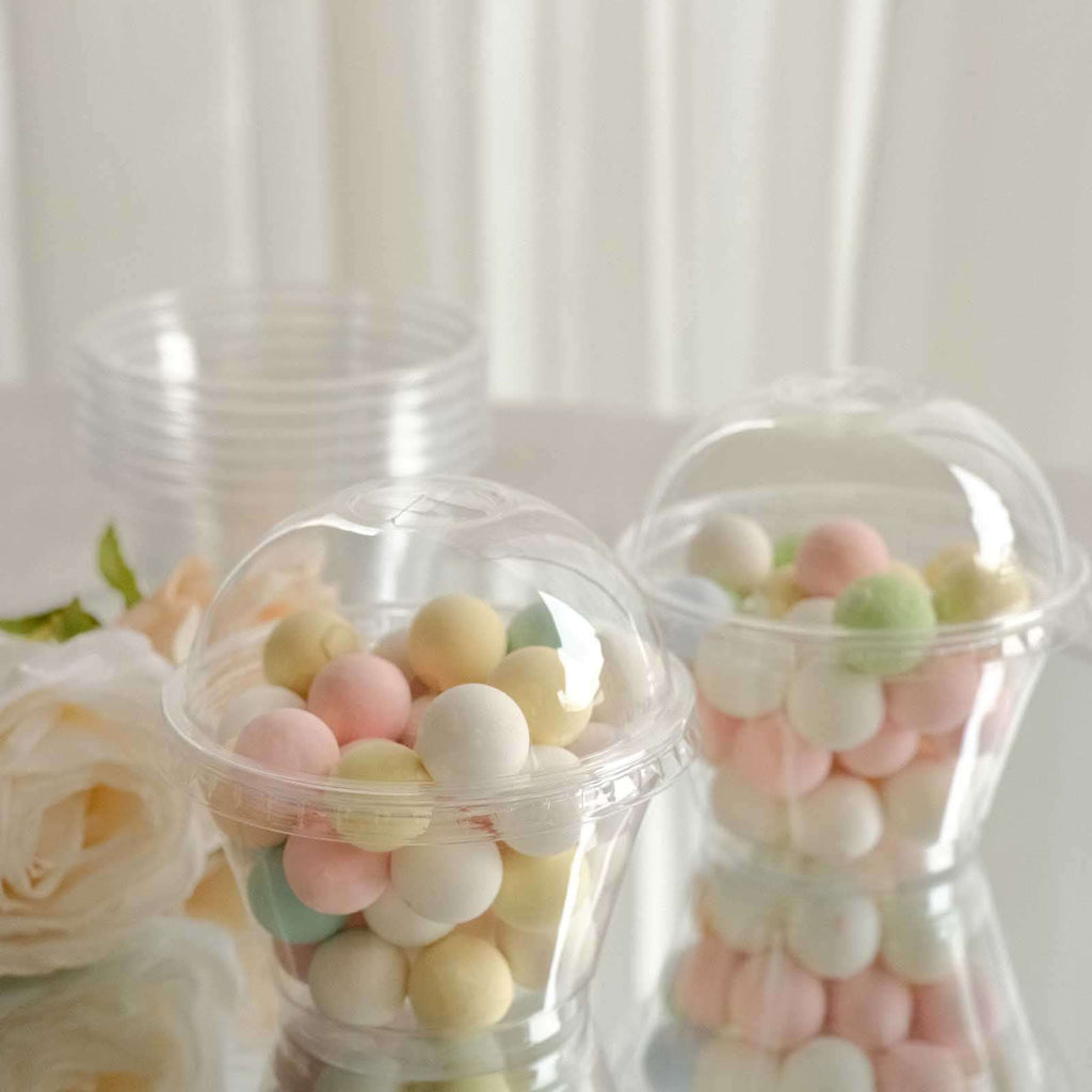 50 - Pack Plastic Dessert Parfait Cups Clear Dome Lid - Perfect for Ice Cream 7oz - Bell Racket Store