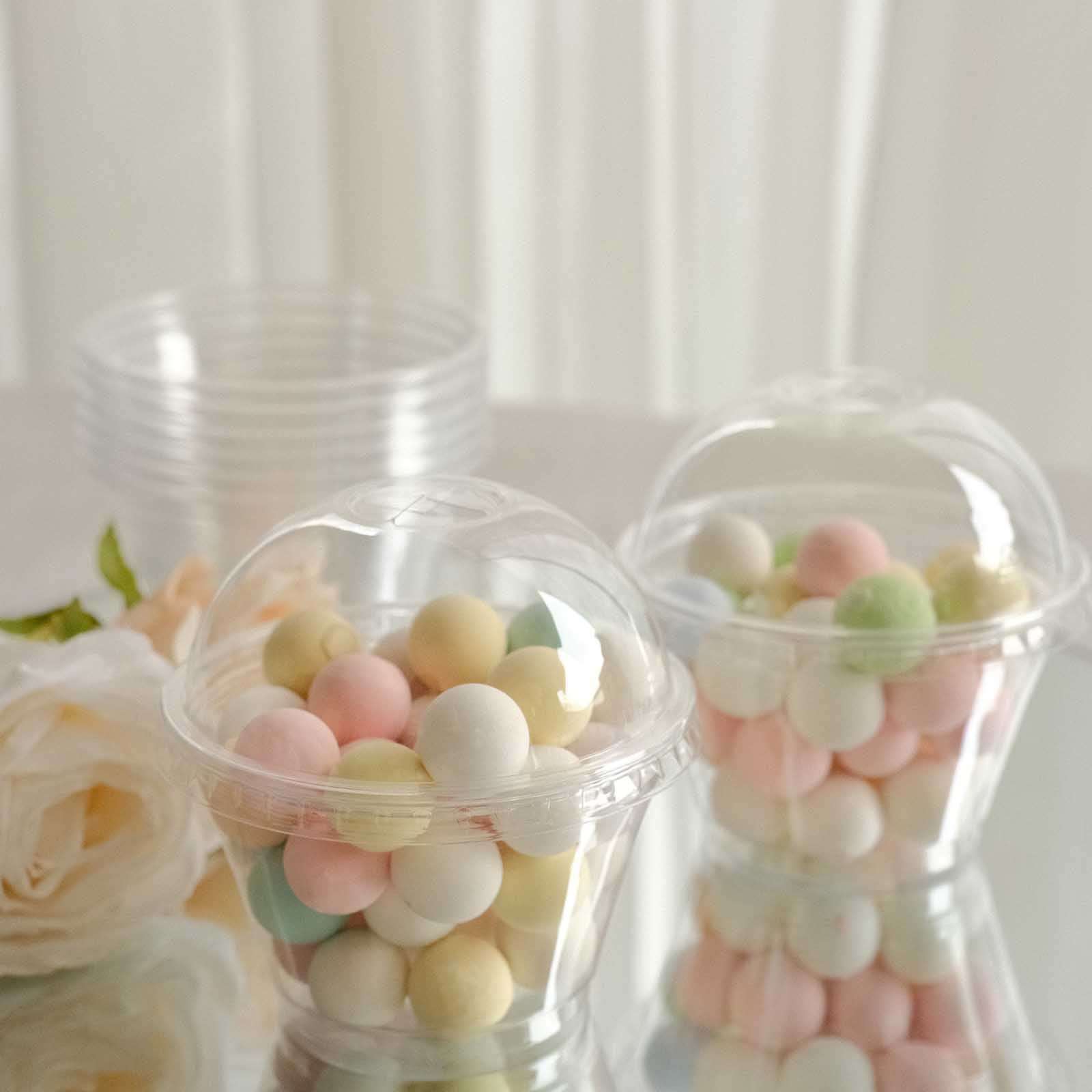 50 - Pack Plastic Dessert Parfait Cups Clear Dome Lid - Perfect for Ice Cream 7oz - Bell Racket Store