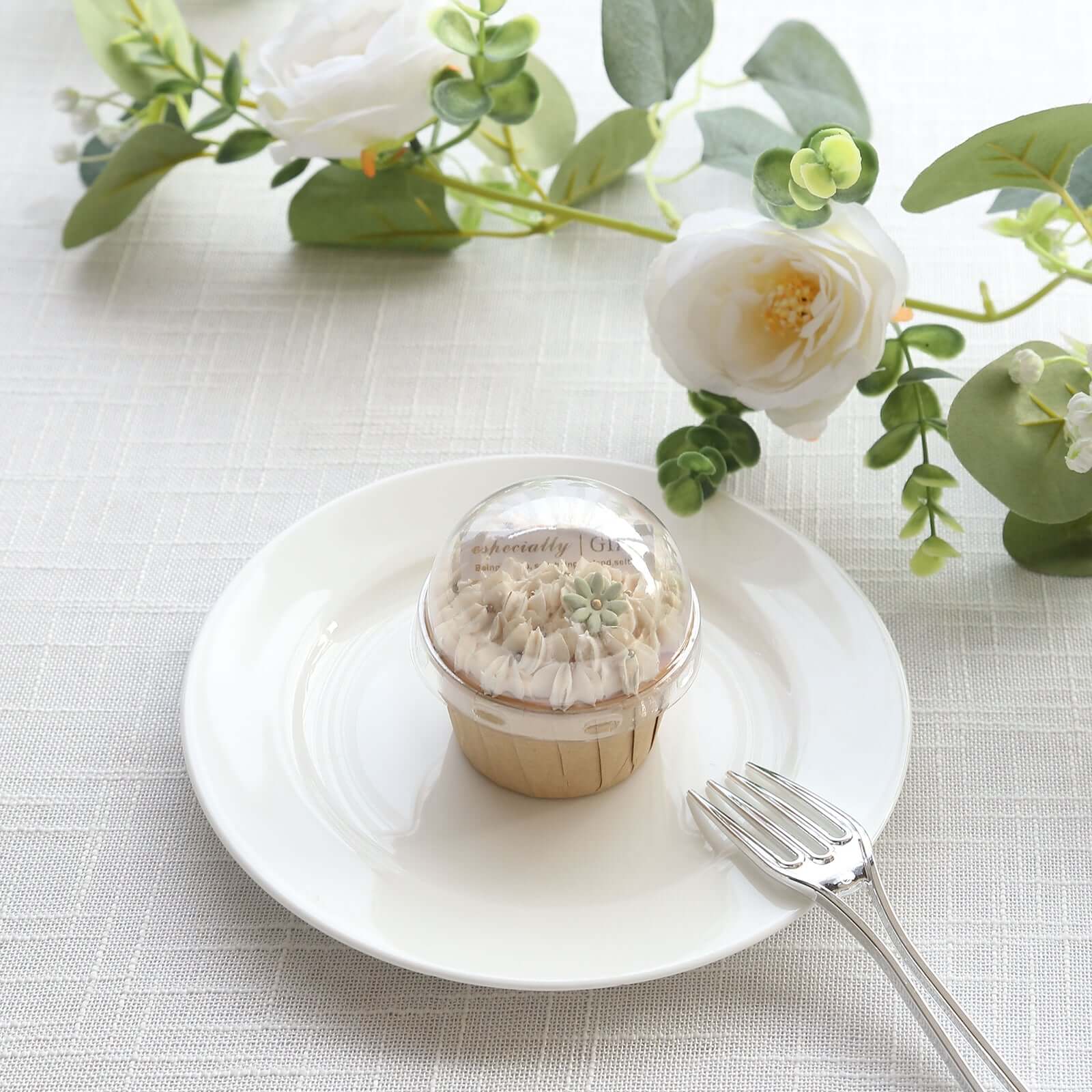 50 - Pack Plastic Dome Lids For Cupcake Liners Clear - Food Safe Disposable Baking Cake Cup Lids for Dessert Buffets Bakery Displays & Party Favors 3" - Bell Racket Store