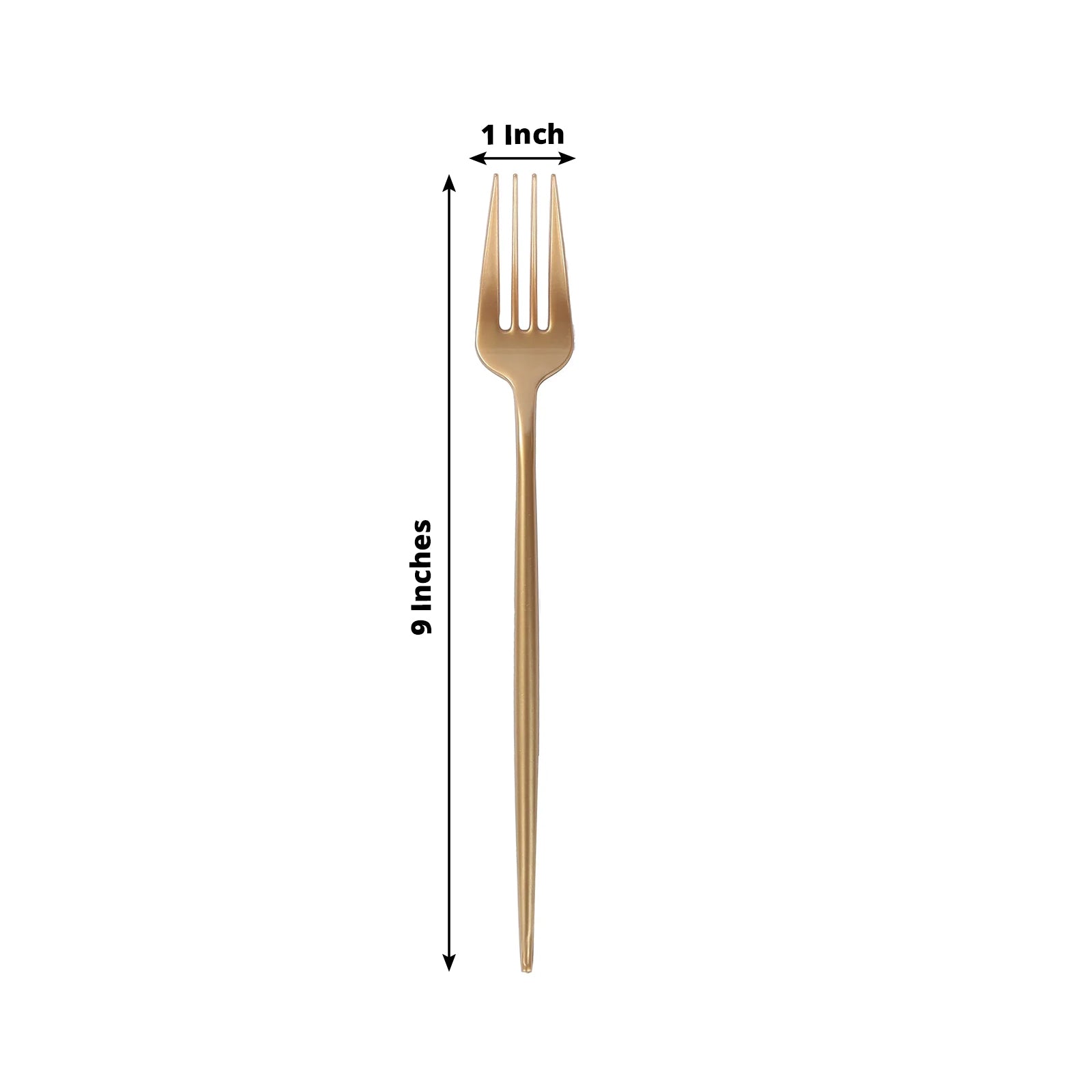 50 - Pack Plastic Forks Gold - Premium Disposable Heavy Duty Sleek Dinner Flatware - Bell Racket Store