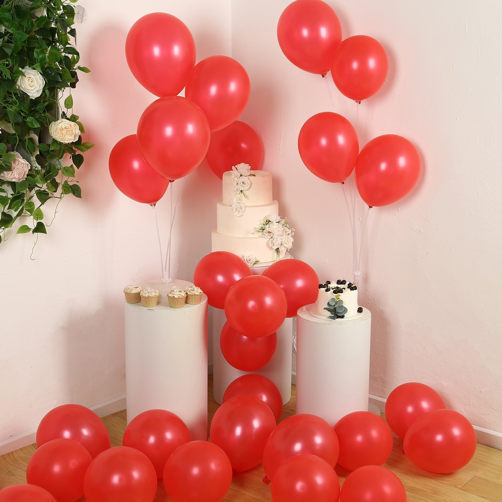50 Pack Red Biodegradable Balloons, 12" Thickened Extra Strong Eco - friendly Latex Helium Party Balloons - Bell Racket Store