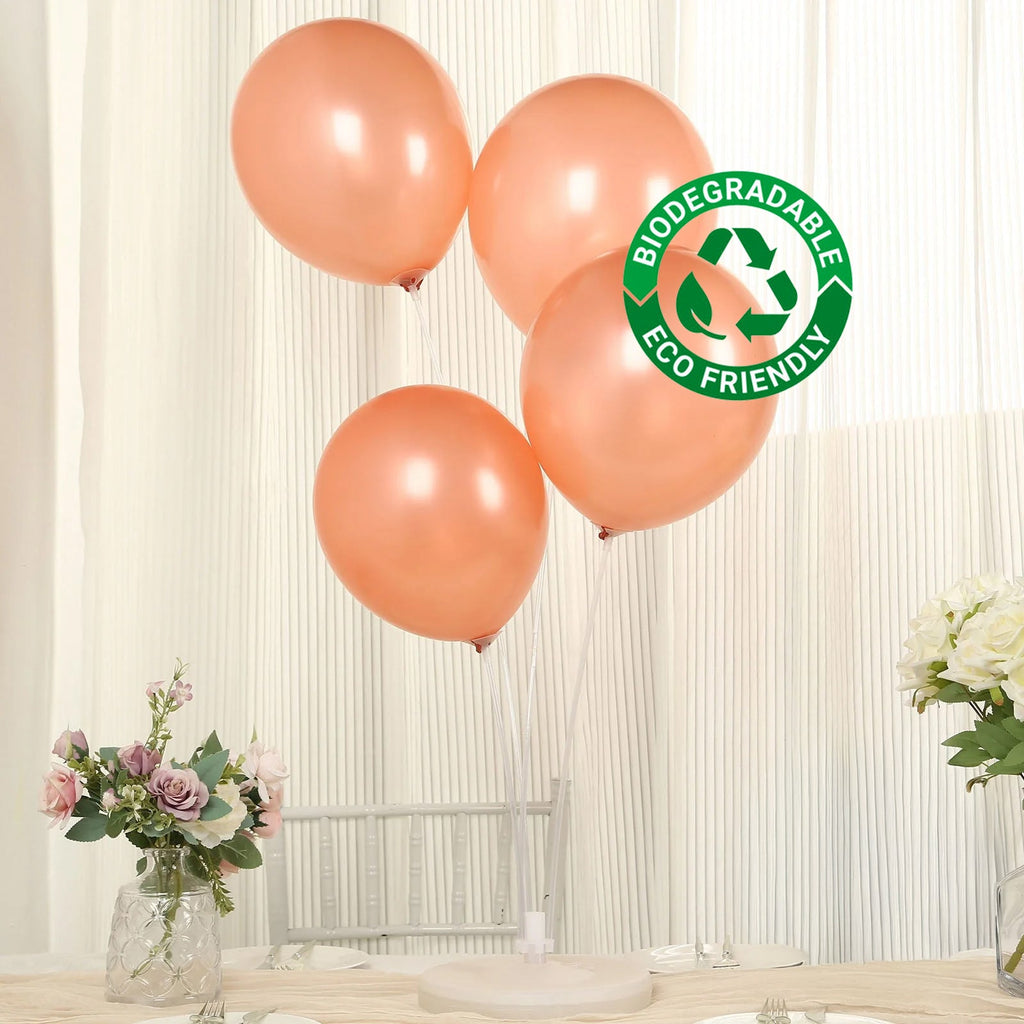 50 Pack Rose Gold Biodegradable Balloons, 12" Thickened Extra Strong Eco - friendly Latex Helium Party Balloons - Bell Racket Store
