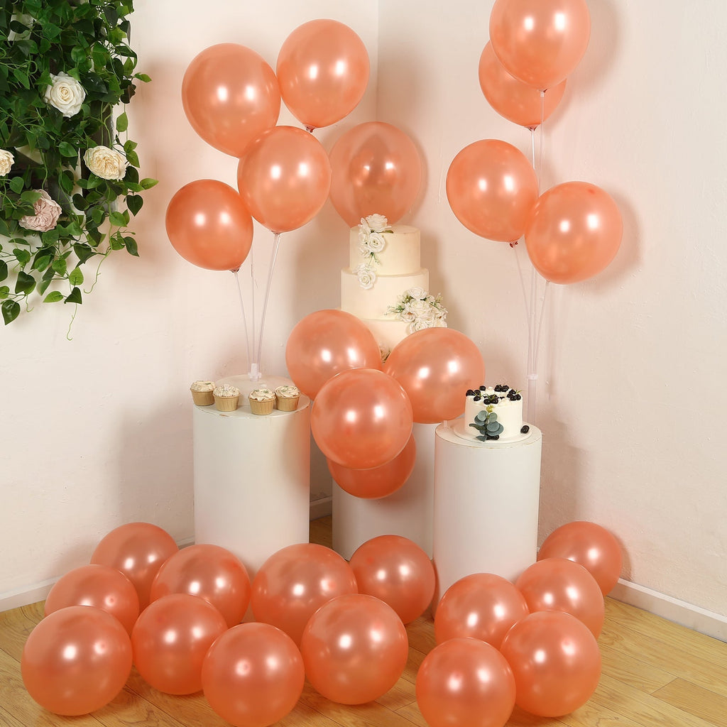 50 Pack Rose Gold Biodegradable Balloons, 12" Thickened Extra Strong Eco - friendly Latex Helium Party Balloons - Bell Racket Store